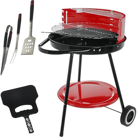 MAURY'S SET BARBECUE TONDO 4 POSIZIONI 55X72H CM + VENTAGLIO DA 32 CM + GRILL SET 3 UTENSILI 43 CM (1/5)