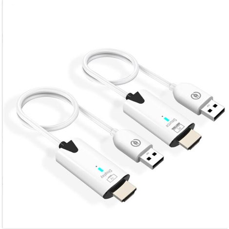 (Mini HDMI Adapter)Wireless HDMI Transmitter and Receiver, 1080P Wireless HDMI Extender 165FT/50M Range, Plug&Play, Video Audio Projection for Desktop