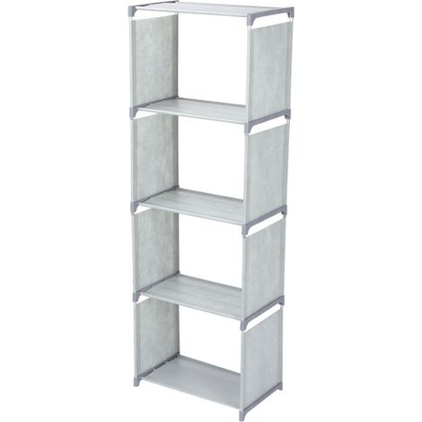 Freistehendes Bücherregal, Aufbewahrungsregal, Regalsystem, Wohnzimmer-Organizer, Farbe: Schlafzimmergrau