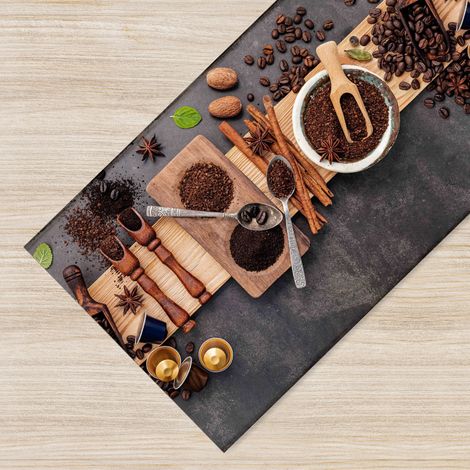 Tappeto passatoia fantasia made in Italy antiscivolo lavabile aderente 113 caffe - 50x150cm