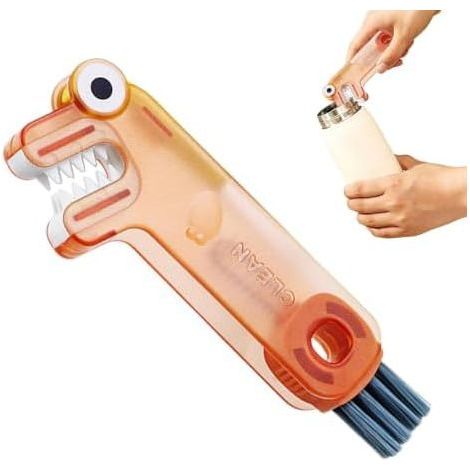Spazzola per bottiglie d'acqua, strumento di pulizia multifunzionale e portatile. Pulisce i tappi delle bottiglie d'acqua, i bicchieri da vino, i thermos, i frullatori, gli utensili da cucina e le pen (1/5)