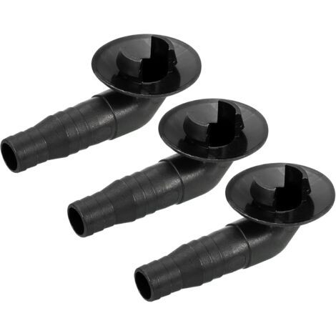 Sollbry Climatiseur Vidange Tuyau Connecteur 19mm Tube Coude Raccord Remplacement Pièce Accessoires pour Mini-Split Fenêtre AC, Noir Paquet de 3 (1/4)