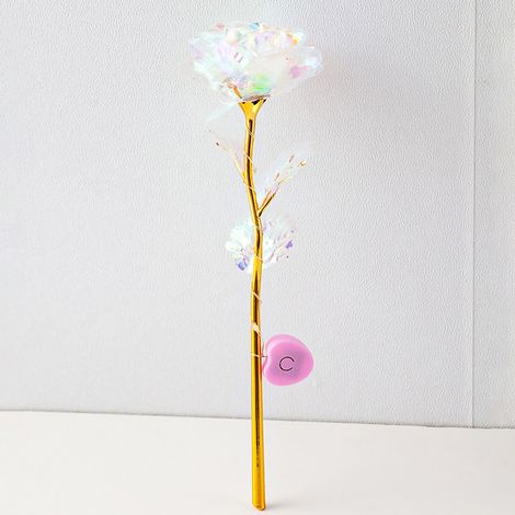 20 roses artificielles 24K doré vives couleurs réalistes pour fête Saint-Valentin anniversaire avec lumière (1/5)
