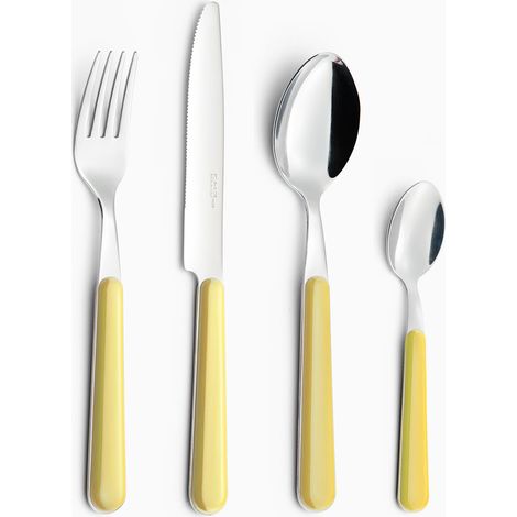 Servizio Set di Posate 24 pezzi in Acciaio Inox Eme Brio Giallo 62