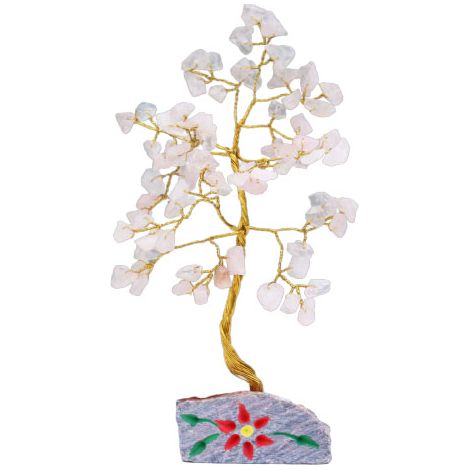 Arbre à pierres précieuses en quartz rose - 80 pierres- Vendu par 1 (1/2)