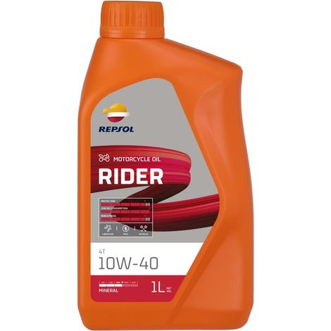 Huile moteur minérale Repsol 10W40 4T 1L MA2 pour motos (1/2)