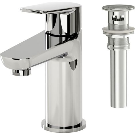 EVERSTEIN Wasserhahn Bad Chrom Waschtischarmatur Waschbecken:  Armaturen Messing Einhebelmischer inkl. Pop-Up Ablaufgarnitur Armatur Badezimmer Klassisch Waschtischarmaturen Waschbeckenarmatur