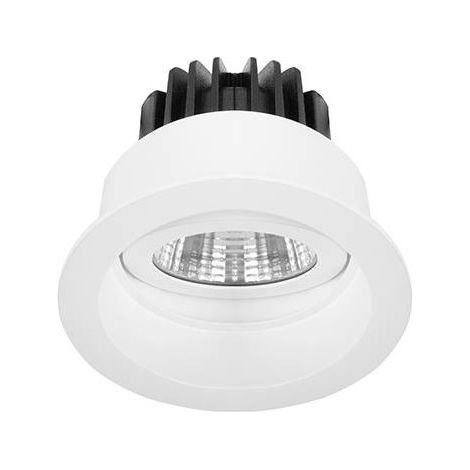 Spot encastré LED blanc mat rond orientable Ø 82mm 9W 3000K 1050lm 20° dimmable alim 230V IP44 Laser INDIGO (1/2)
