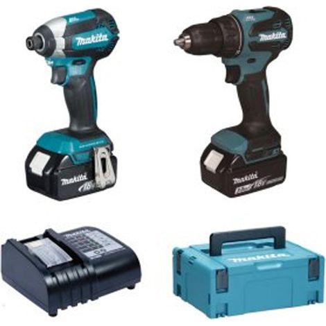 Pack 2 outils MAKITA DLX2535SJ (DDF490 + DTD153) en MAKPAC 3