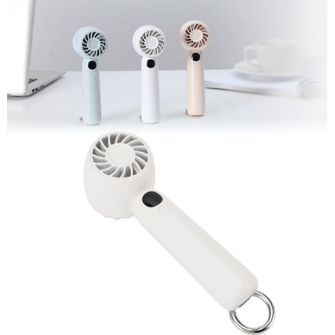 Ventilador personal portátil VentoModel con 5 velocidades, pantalla digital, bajo nivel de ruido, color blanco – Ideal para viajes y acampadas. (1/5)
