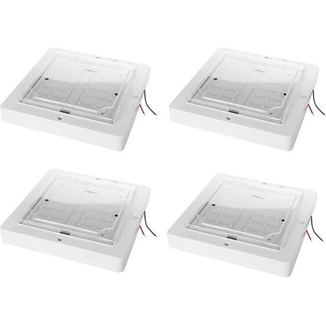 Convient pour les plafonniers intérieurs LED 9W 12V (lot de 4) pour camping-cars (lumière chaude)