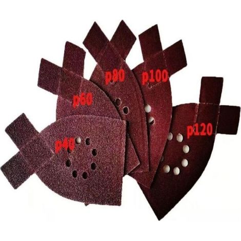 50pcs Papier de verre - Grains variés 40 à 120 Compatible Black & Decker - Ponçage bois et métal - 105x175 mm (1/3)