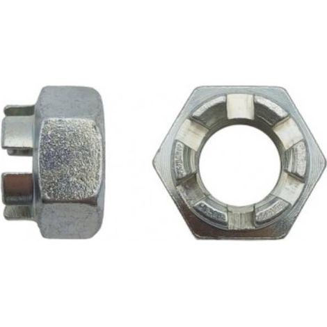 25 Ecrous Hexagonaux à Créneaux Dégagés M18 mm - DIN 935 - 8 - Zingué blanc - D-Work