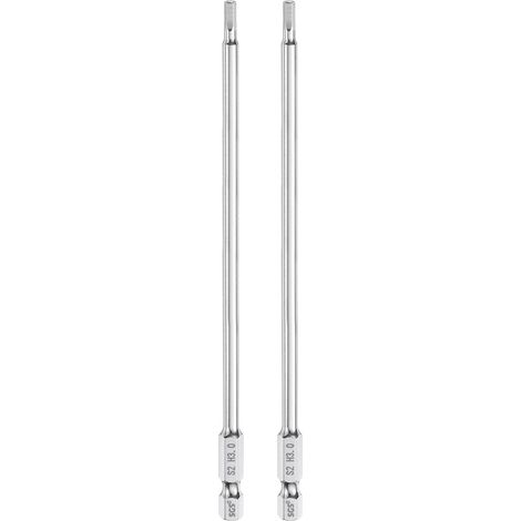 2pcs Foret à Tête Hexagonale 3mm (H3) Métrique 1/4" Tige Hexagonale 150mm (6") Long Embouts de Tournevis Magnétique Acier S2 Foret Hexagonaux à Pointe Plate pour Vis (1/5)
