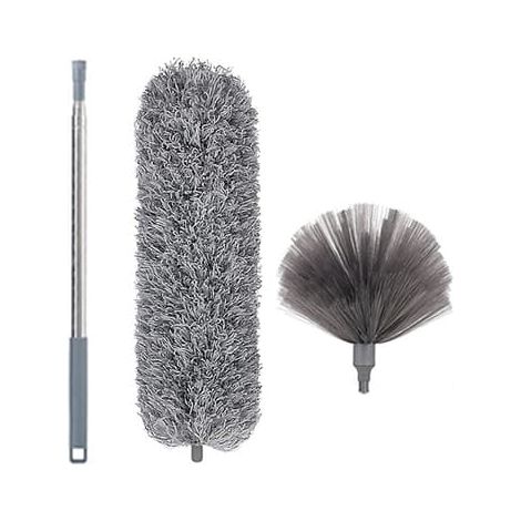 Pelle télescopique - Brosse de nettoyage extensible de 2,5 m pour le nettoyage des plafonds, grise (1/4)