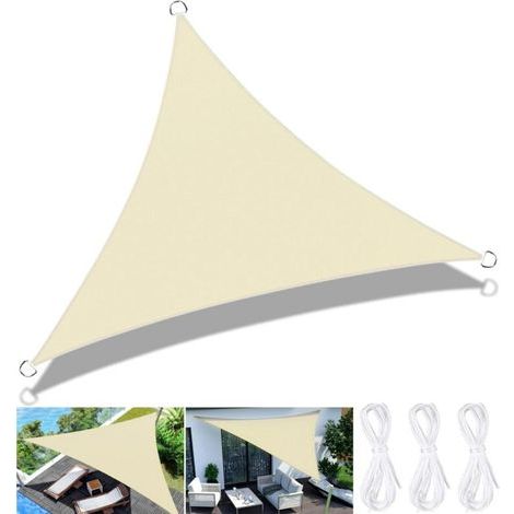 Voile d'ombrage Triangulaire 3x3x3m,Terrasse Imperméable Voile d'ombrage,Résistant Aux UV,Voile d'ombrage Jardin pour en Plein air avec Corde (1/5)