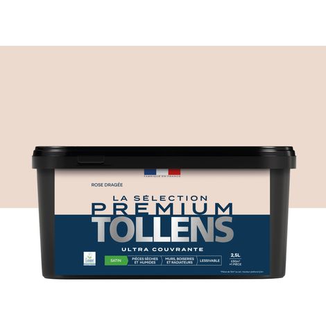 Tollens - Peinture intérieure couleurs - La Sélection Premium Satin - Ultra Couvrante - Rose Dragée 2,5 L - 30m²