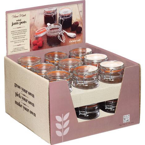 Kitchen Craft KCHMJARMINIDISP 120 ml Home Made carcasa rígida redondos de tarro de cristal hermético