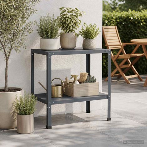 vidaXL Tavolo da rinvaso 100 x 50 x 80 cm Acciaio verniciato a polvere