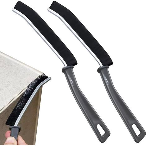 TrAdE Shop Traesio - Kit 2 Spazzole Durevoli Per Pulizia Fughe Giunti Bagno Doccia Cucina Ergonomico - (1/5)