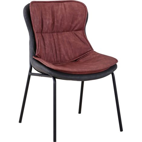 Sedia di design Brady in ecopelle marrone e grigio (1/4)