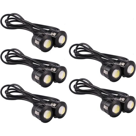 10 faros antiniebla LED, luces de marcha atrás para coche y motocicleta, luz blanca de 9 W, color negro. (1/2)