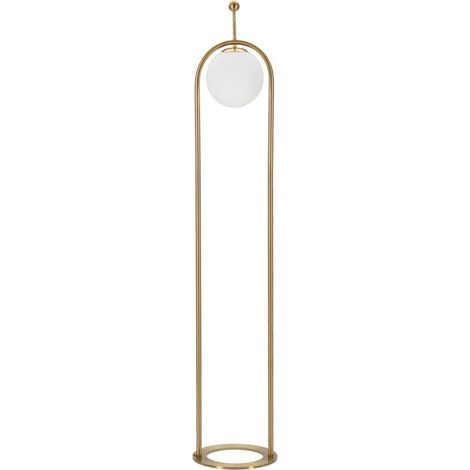 Lampada da terra in metallo oro con sfera in vetro – Glamy Arc (1/5)