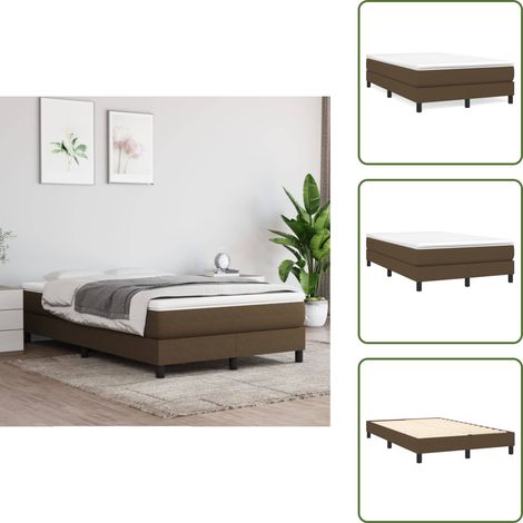 Sommier à lattes de lit avec matelas Marron foncé 120x200 cm - Lit Double - Lit Plateforme - Matelas Ressorts Ensachés - Literie - Chambre À Coucher (1/5)