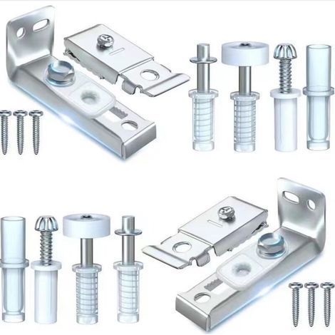 Kit de Quincaillerie Porte Coulissante Pliante Ensemble de Réparation de Portes Coulissantes Sur Rail De de Largeur Comprend Un Support Supérieur et Inférieur (1/4)