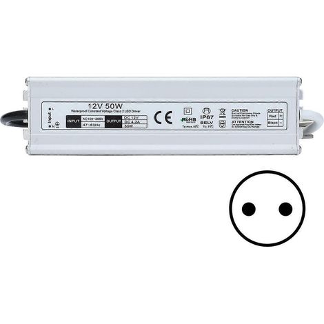 LED-Netzteil AC100–265V Wasserdicht IP67 LED-Transformator für LED-Lichtleisten 50W EU-Stecker Ausgang 1