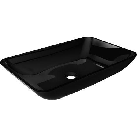 Mexen Megan lavabo à comptoir en verre 56 x 36 cm, Noir - 24135670 (1/5)