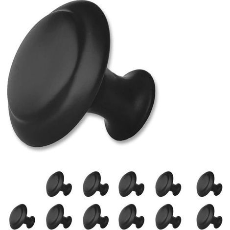 12 schwarze Küchenschrank-Schubladenknöpfe, Küchenschrank- und Schubladenknöpfe, moderne Griffe und Schubladenknöpfe (1/3)