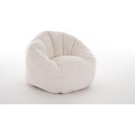 Kinder Sitzsack aus weichem Plüsch, beige, 75 x 70 x 52 cm (1/5)