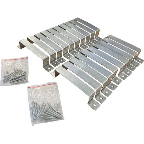 Fence Panel Security Bracket Set (20 Pack) Galvanized Steel Post Clips (1/5)