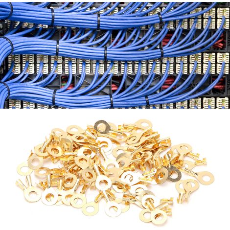100 Pièces Embout à Œillet pour Câble, Borne M6 6.2mm, Connecteur pour Batterie et Câblage Auto