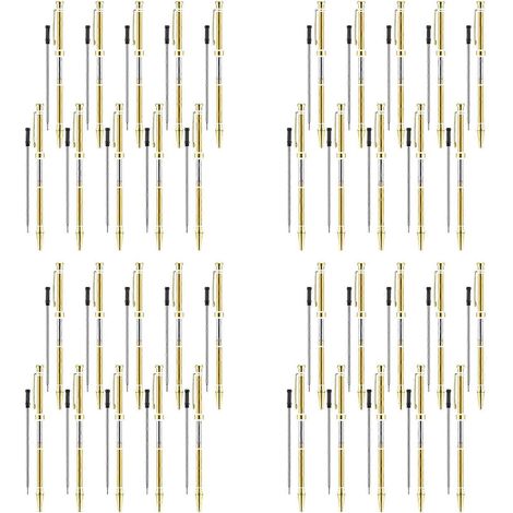 Kit de 40 stylos pour tournage sur bois, stylo fin de 7 mm à mécanisme tournant avec recharge, fournitures pour tour à bois, or (1/3)