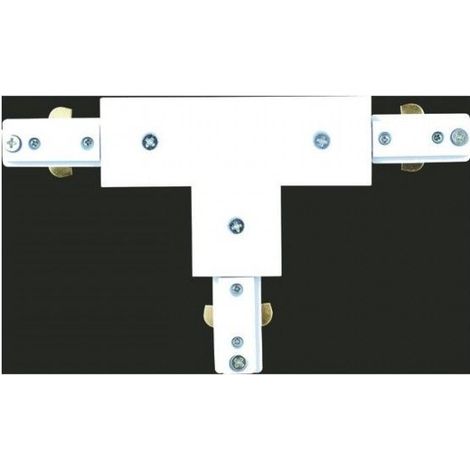 Conector de carril triple "Len" fabricado en metal color blanco
