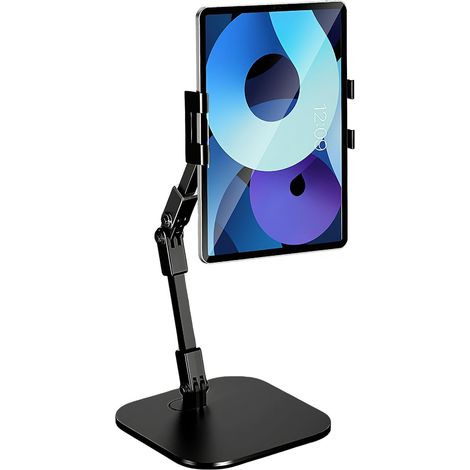 Support Téléphone -21cm Trépied De Bureau Support Réglable Métal, Antidérapant & Pliable Suport Universel pour Smartphone & Tablette 4–12 Pouces, Supprt Stable pour Bureau, Maison