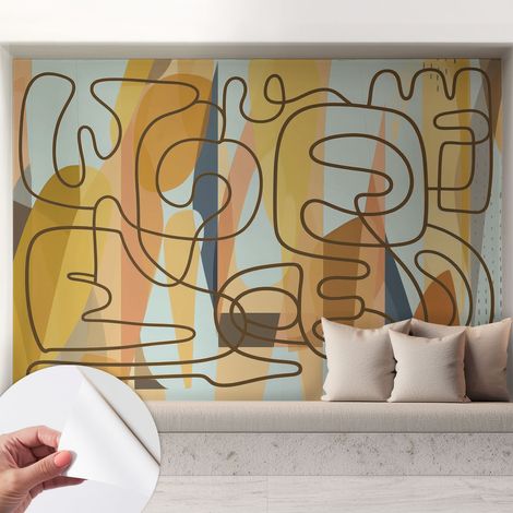 Fotomurale adesivo - parete decorativa - decorazione casa - stile moderno parete - Forme astratte 208x146 cm (1/5)
