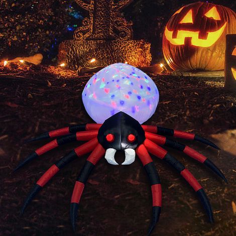 Aufblasbare Spinne (2,4 m) für Halloween, Dekoration für Geisterpartys, 220–240 V, europäischer Standard (1/5)