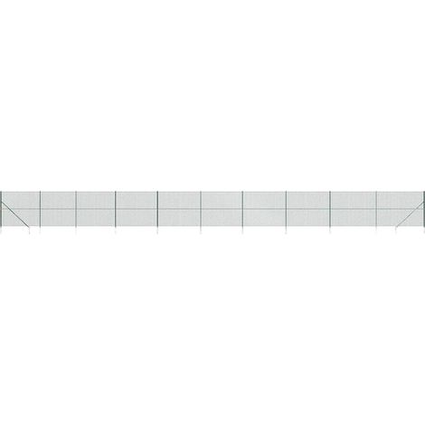 Maison Exclusive - Maschendrahtzaun mit Bodenhülsen Grün 2x25 m