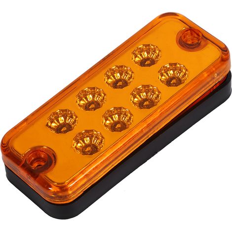 Six feux de position latéraux/clignotants à 8 LED, adaptés aux camions, remorques et fourgonnettes, jaunes. (1/5)