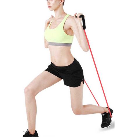 Widerstands-Dehnband-Trainingsseil, Schlauch, Rot – für Fitnessübungen, Yoga und Fitnessstudio