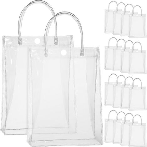 25 Sacs Cadeaux Transparents Avec Poignées Format Vertical Sacs Demballage Réutilisables Pour Snacks Et Friandises Et Résistants (1/5)
