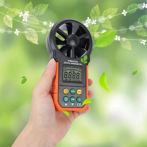 PM6252A tragbares digitales Anemometer, Windgeschwindigkeits- und Luftstrommessung mit LCD-Bildschirm, 1 Stück Koffer (1/5)