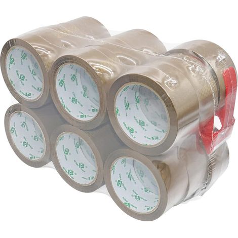 Lot de 18 rouleaux de ruban adhésif Marron avec Dérouleur Pour Boîtes et Ruban D'emballage 66m x 48mm (1/5)