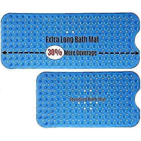 Slipx Solutions Extralange Badematte mit rutschfestem Halt für Badewanne und Dusche – 30 % länger als Standardmatten (200 Saugnäpfe, 99 cm lang) (1/3)