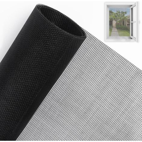 Moustiquaire fibre de verre 250x120cm, anti-insectes et animaux, noir, sur mesure (1/5)