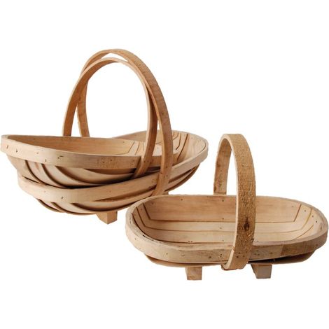 Ac-Deco – Ensemble de paniers en bois – Set de 3 emboîtables – Dimensions 49x37x30 cm, 34x23x24 cm, 41x30x27 cm – Pour rangement efficace (1/5)