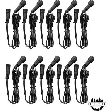 Cable Rallonge, 10 Pack, Pour Spots LED Encastrables,Etanche IP67,1M / 3.3Ft, 2Pin, avec connecteurs mâles et femelles (1/5)